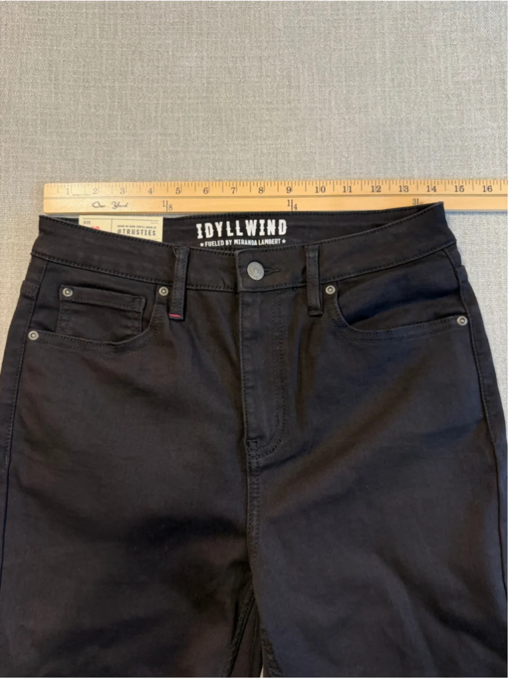 IDYLLWIND WOMEN'S SADDLE DRIVE HIGH RISE BLACK BOOTCUT JEANS SIZE 10 34L